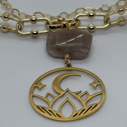 Brown Moonstone Necklace - Necklaces - GAIA