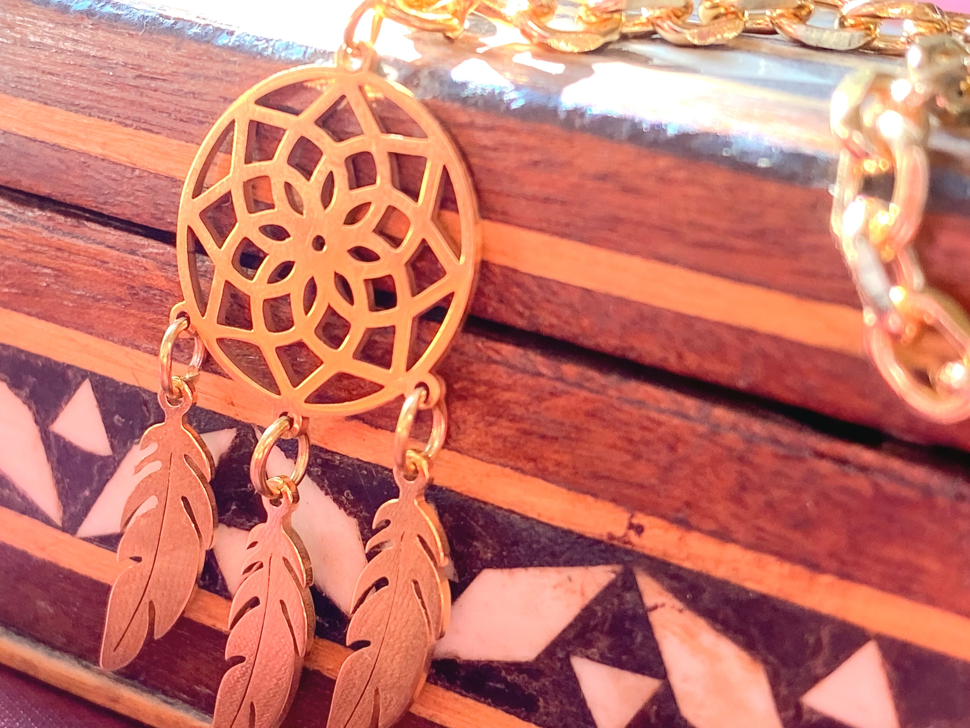 Elegant Dream Catcher Necklace & Earrings - GAIA