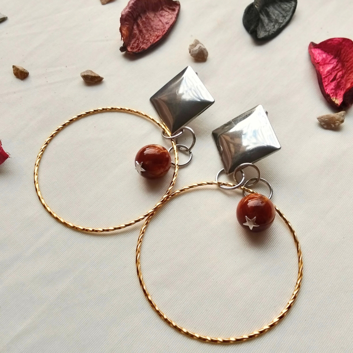 Jasper Halo Earrings
