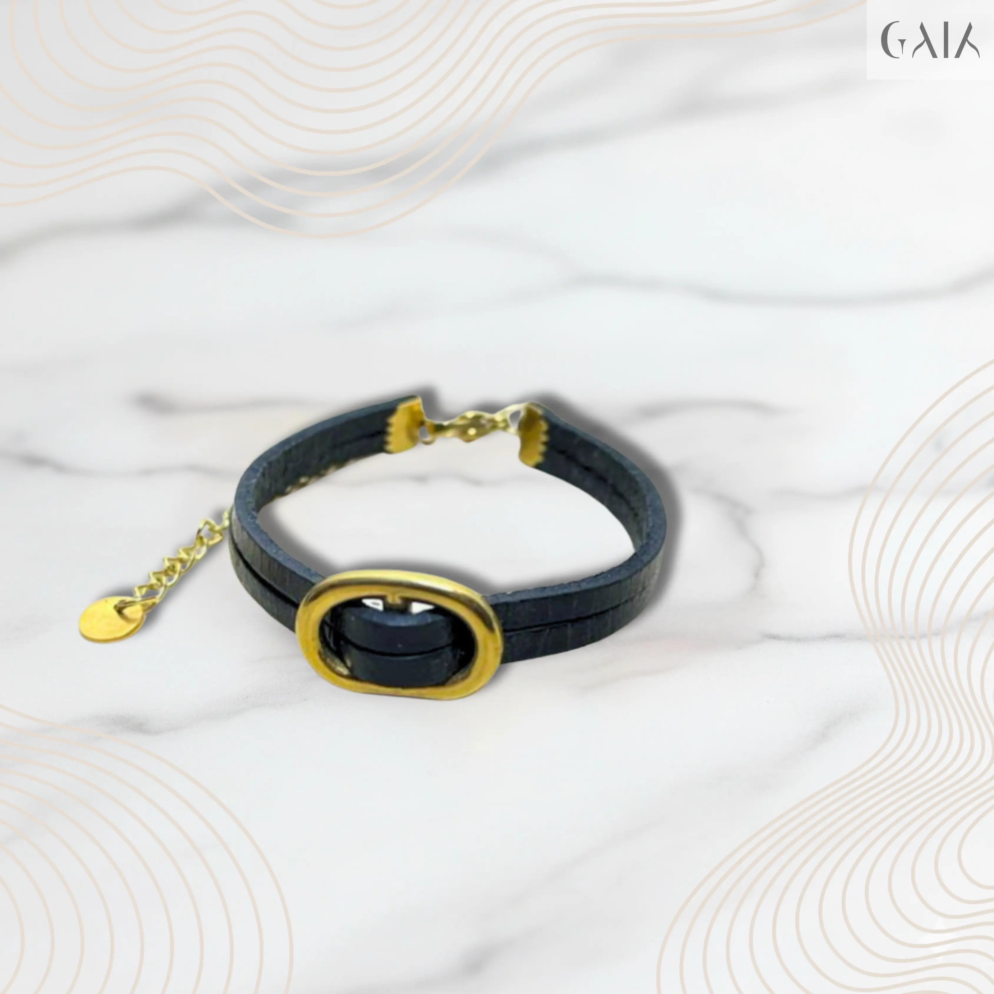 Midnight Leather Bracelet Jewelry Designers  bracelet GAIA