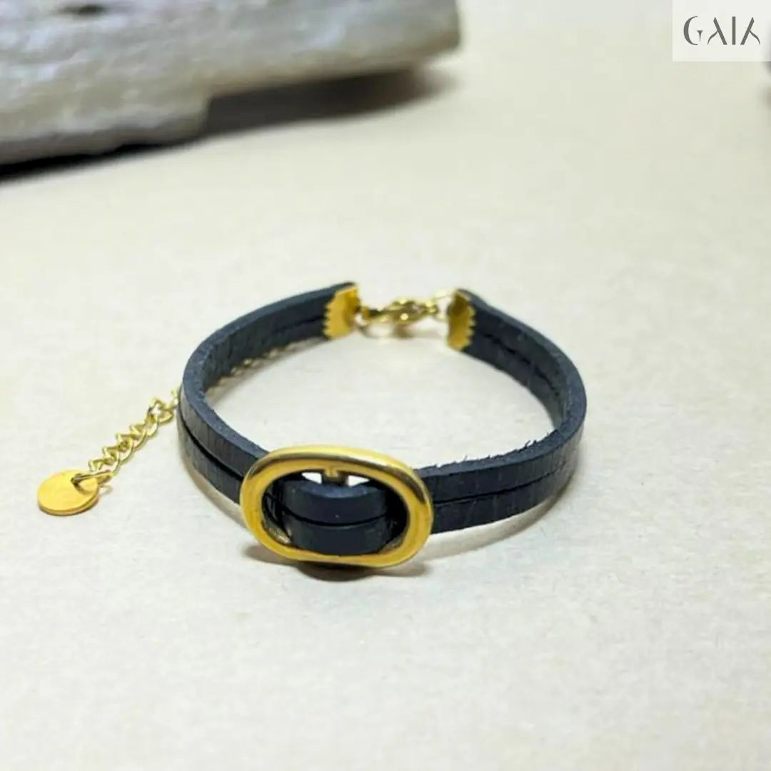 Midnight Leather Bracelet Jewelry Designers  bracelet GAIA