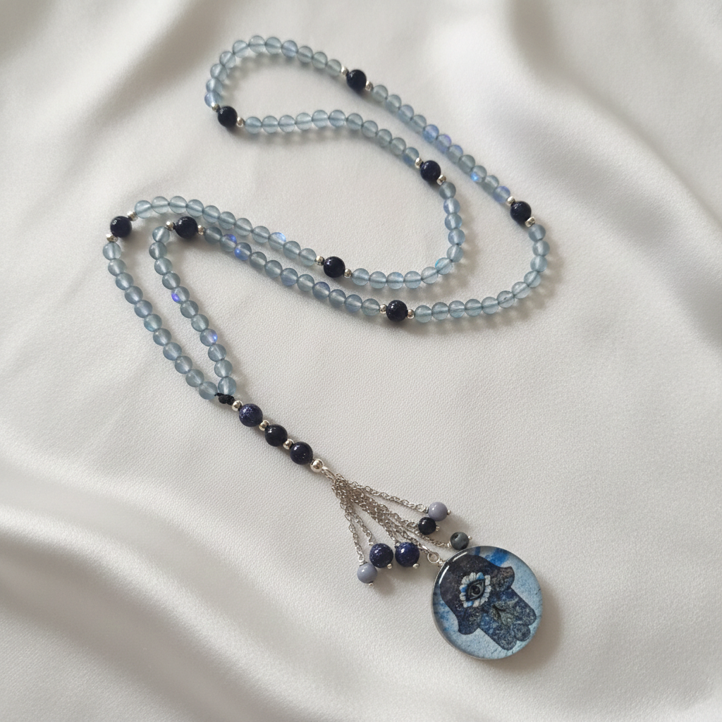Midnight Hamsa Necklace