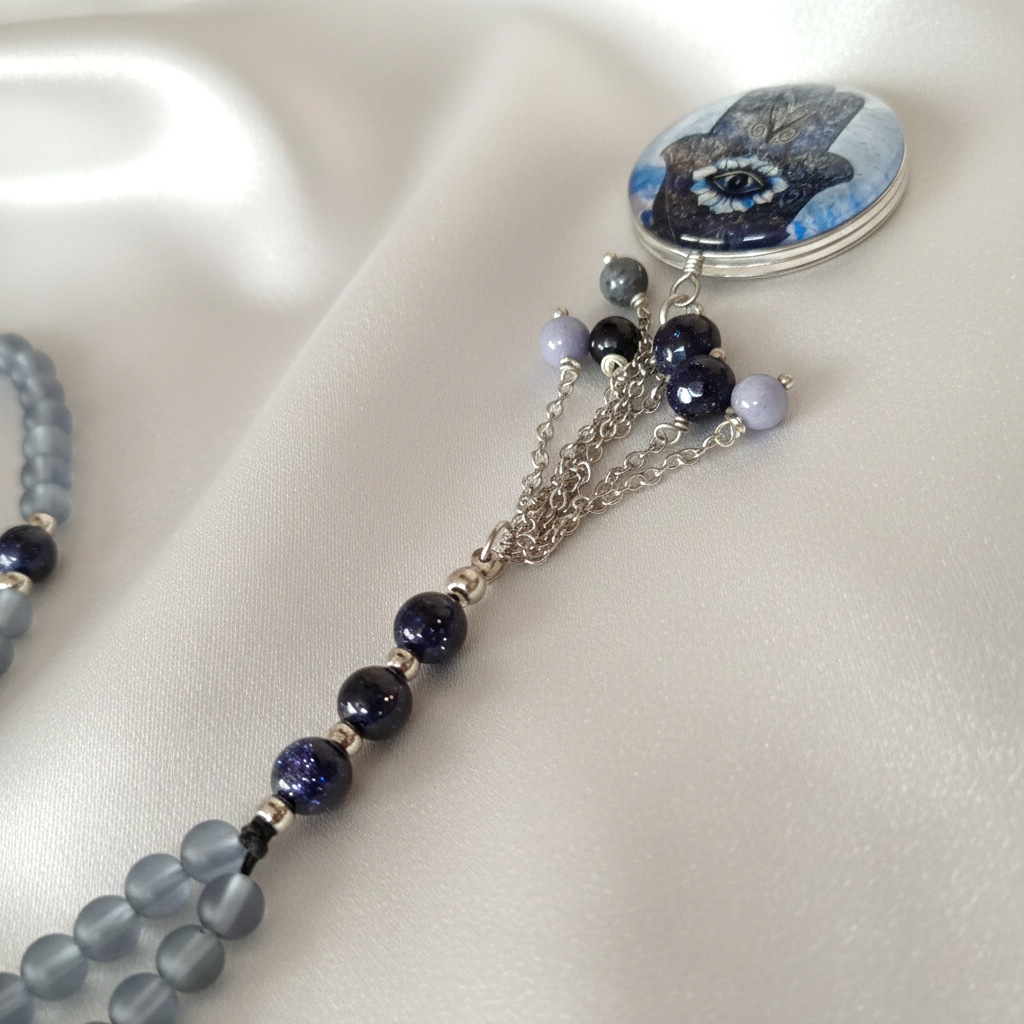 Midnight Hamsa Necklace