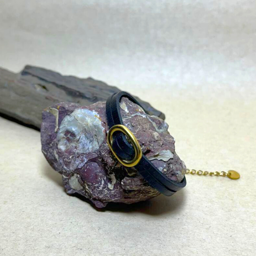 Midnight Leather Bracelet Jewelry Designers  bracelet GAIA