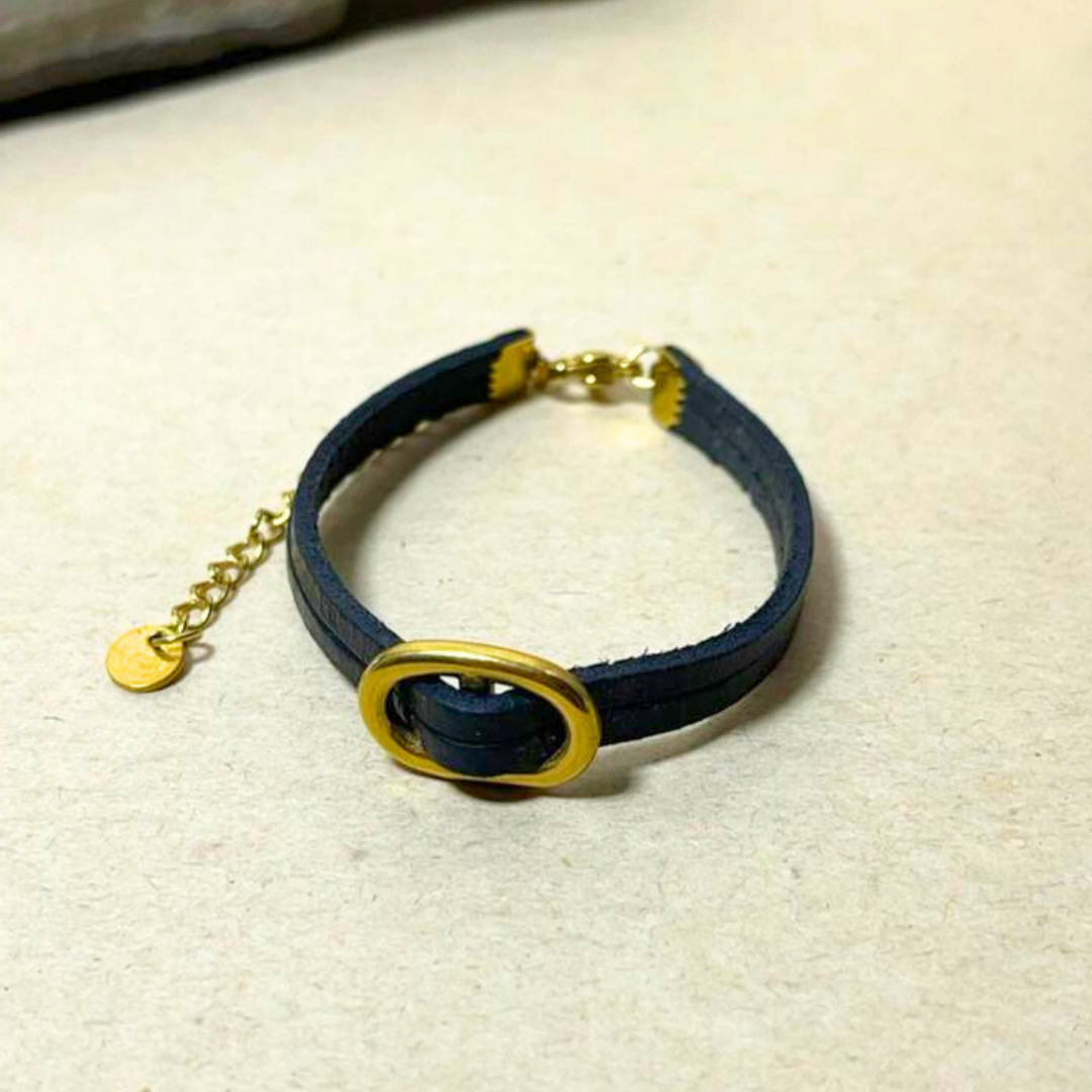 Midnight Leather Bracelet Jewelry Designers  bracelet GAIA