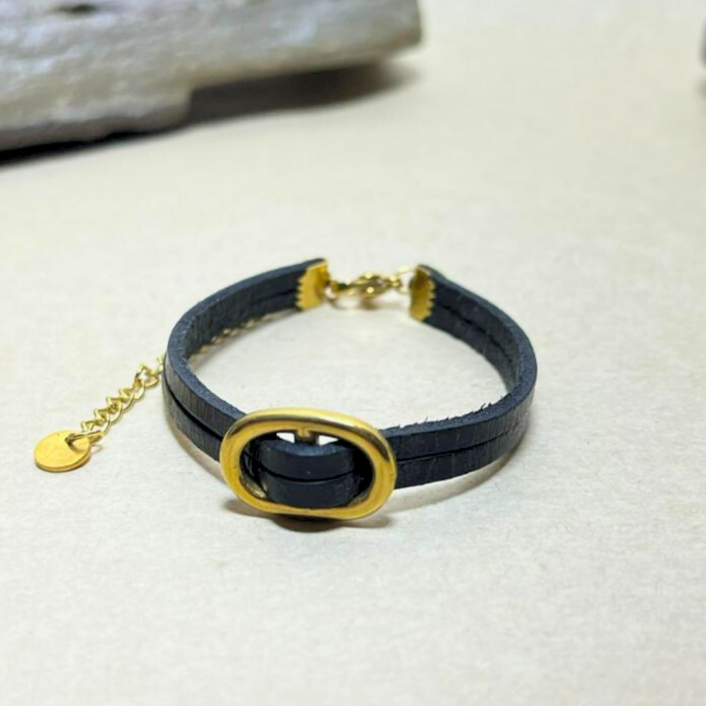 Midnight Leather Bracelet Jewelry Designers  bracelet GAIA