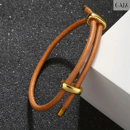 Minimal Leather Bracelet - GAIA Global