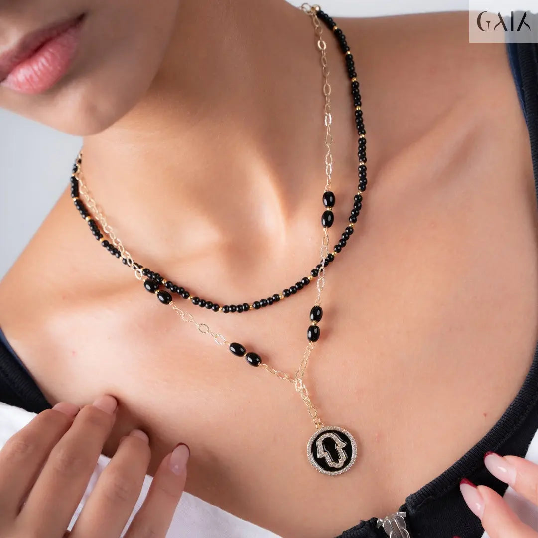 Natural Black Tourmaline Necklace - GAIA - Jewellery Store