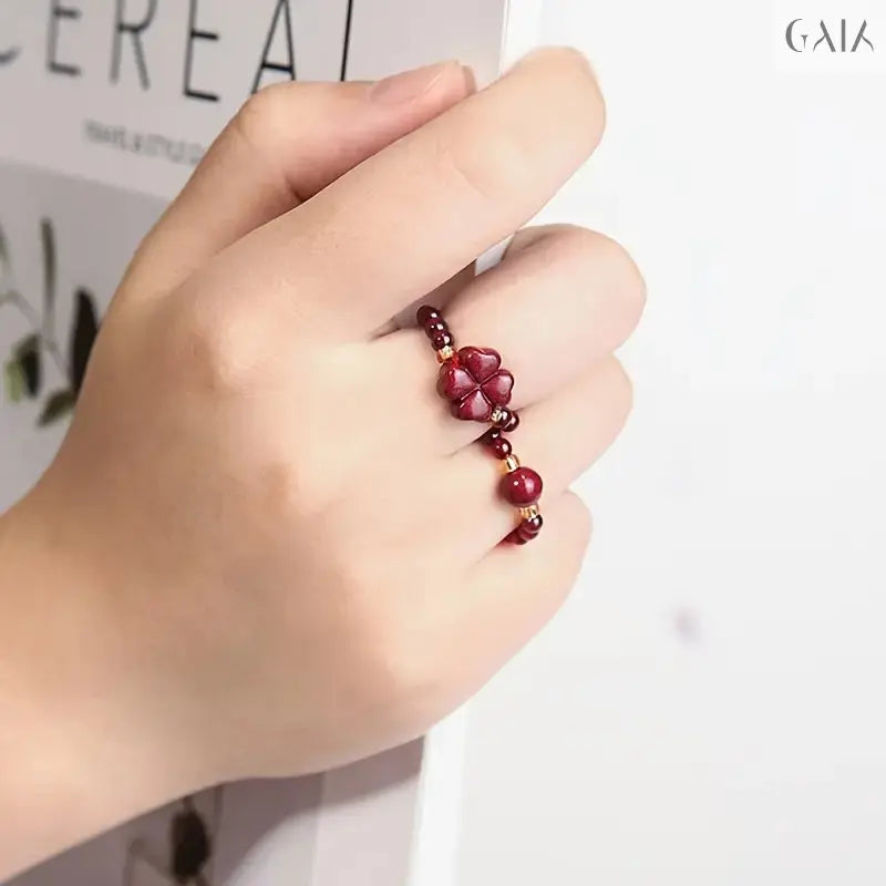 Natural Garnet Bead Ring GAIA  Rings GAIA