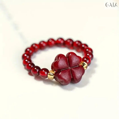 Natural Garnet Bead Ring - GAIA - Jewellery Store