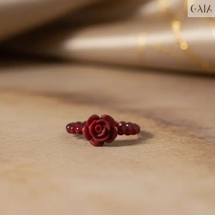 Natural Garnet Bead Ring GAIA 599.99 Rings GAIA