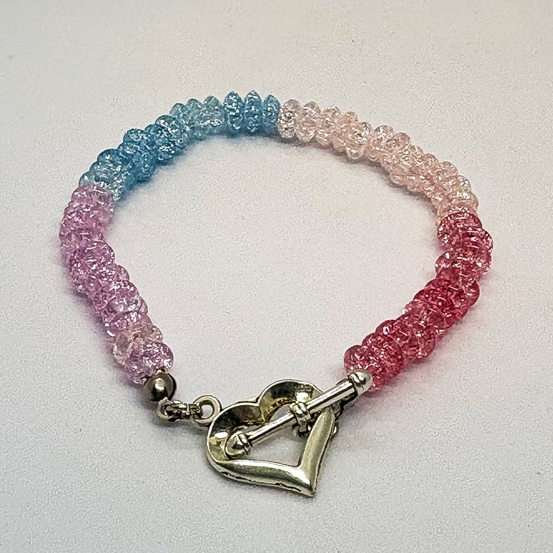 Colourful crystal glass bead bracelets