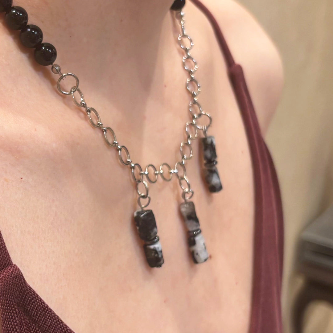 Black Agate necklace - GAIA