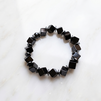 Onyx Cube Bracelet