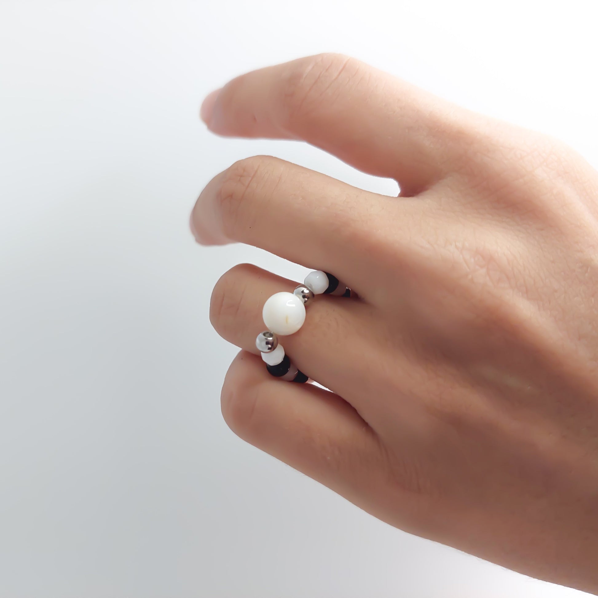 White Agate Ring