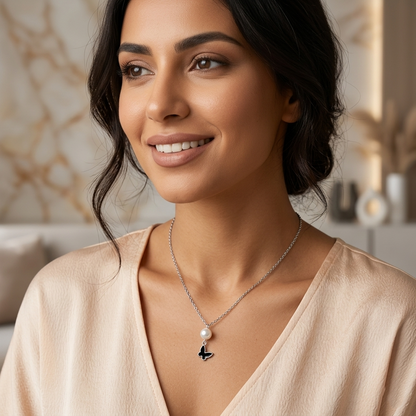 Butterfly Pearl Necklace