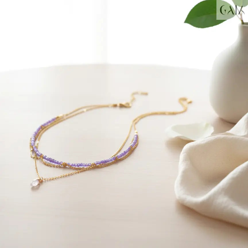 Rose Quartz Drop Necklace - GAIA - Jewellery Store