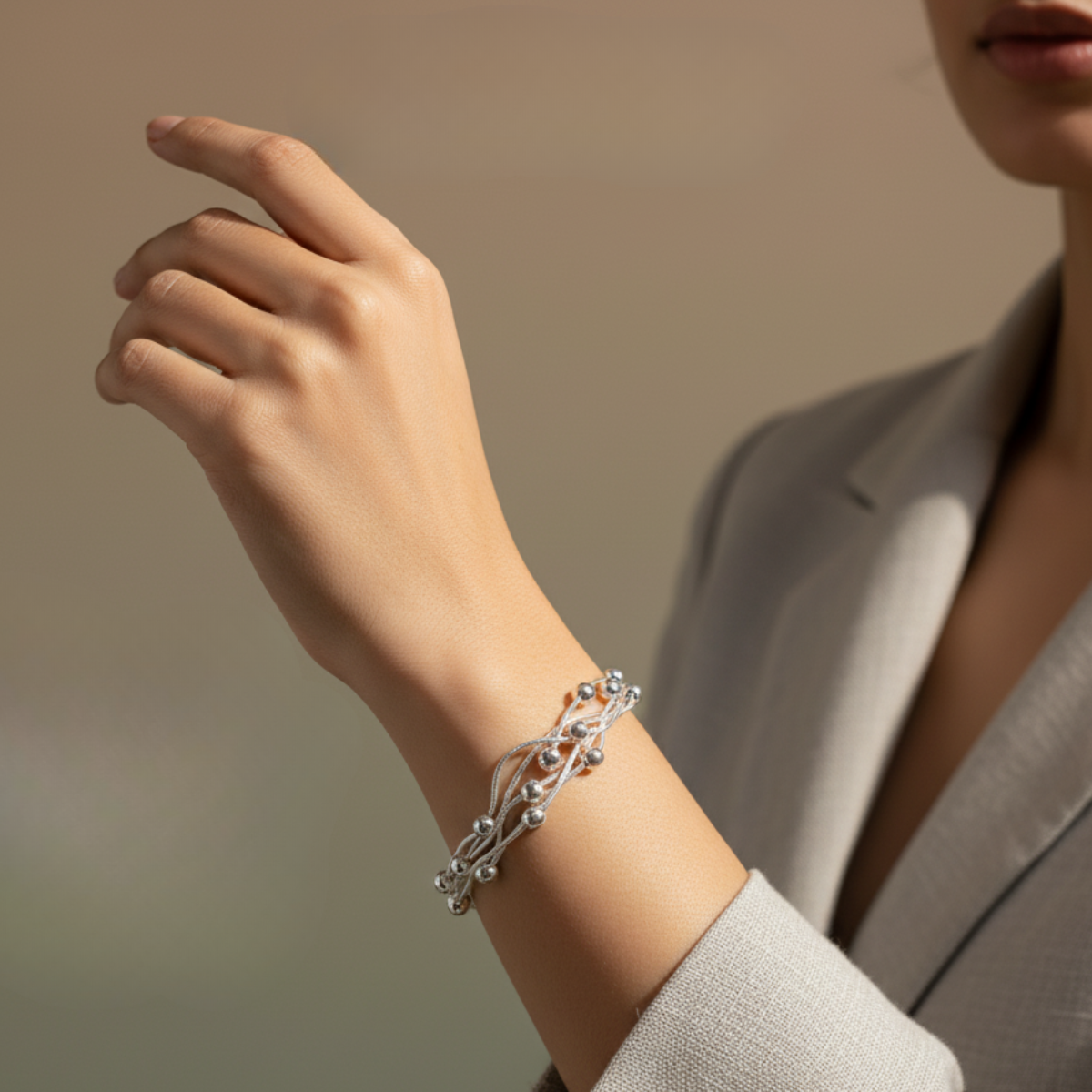Silver Wave Bracelet