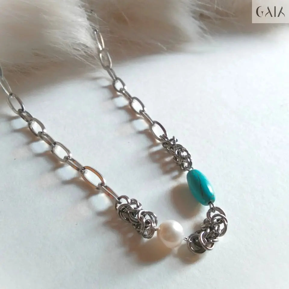 Steel & Stone Necklace - GAIA - Jewellery Store
