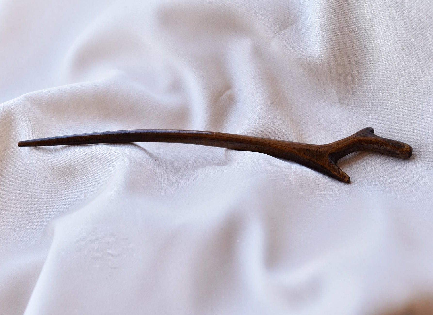 hand-carved olive wood hair stick