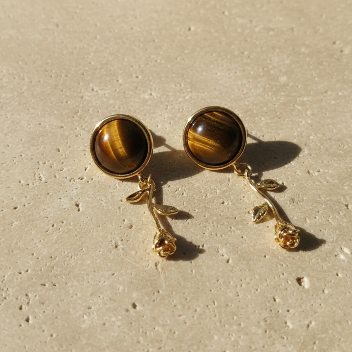 7A TIGER EYE Set (Necklace + Earrings)