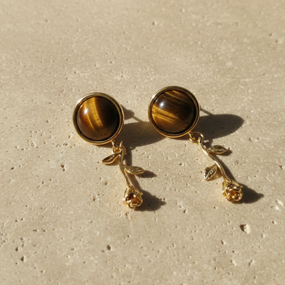 7A TIGER EYE Set (Necklace + Earrings)