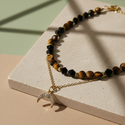 7A TIGER EYE Set (Necklace + Earrings)