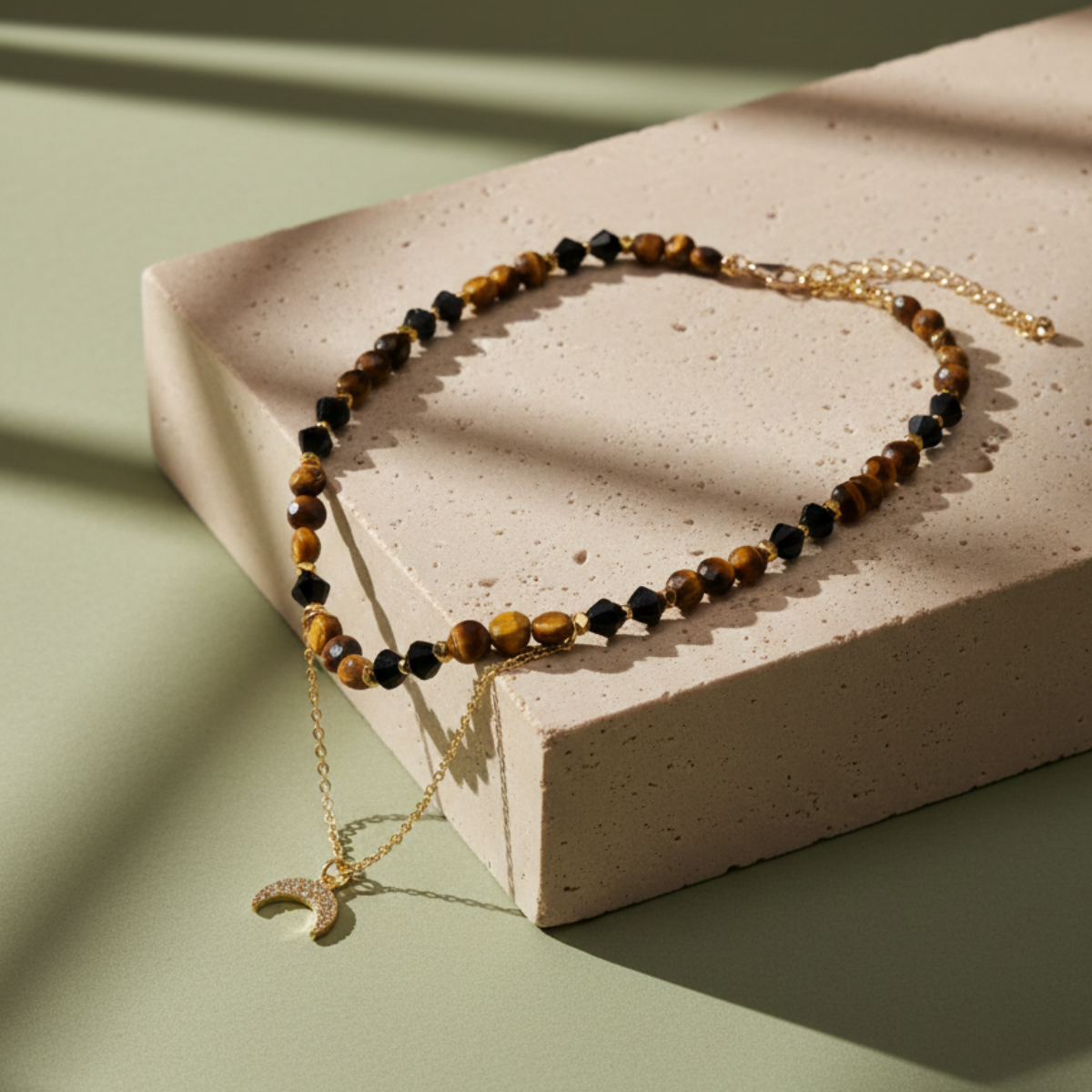 7A TIGER EYE Set (Necklace + Earrings)