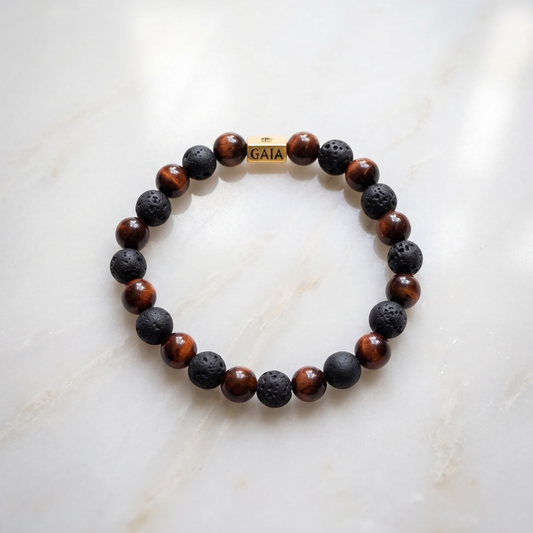 Tiger Eye & Lava Bracelet
