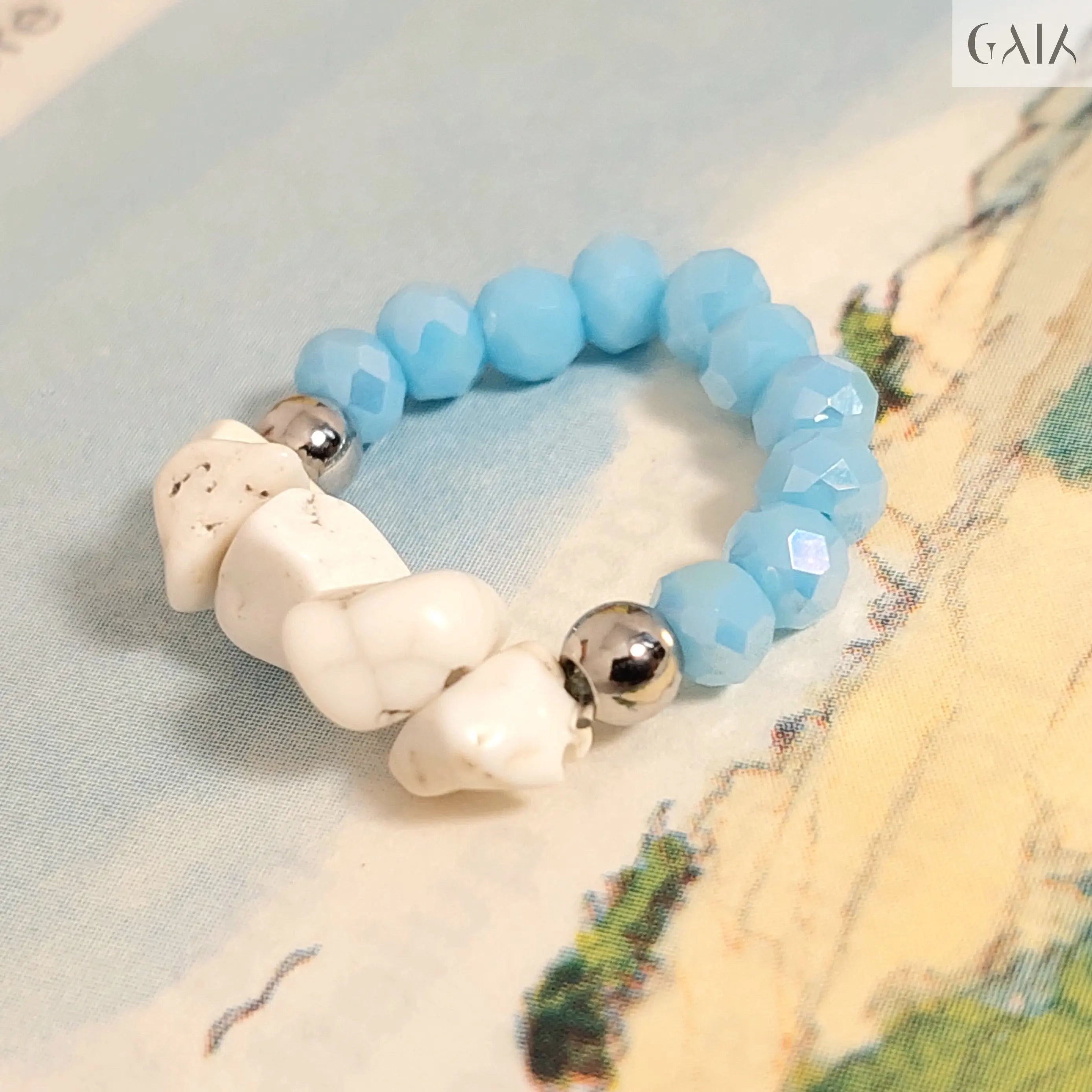 White Agate Ring GAIA  Rings GAIA