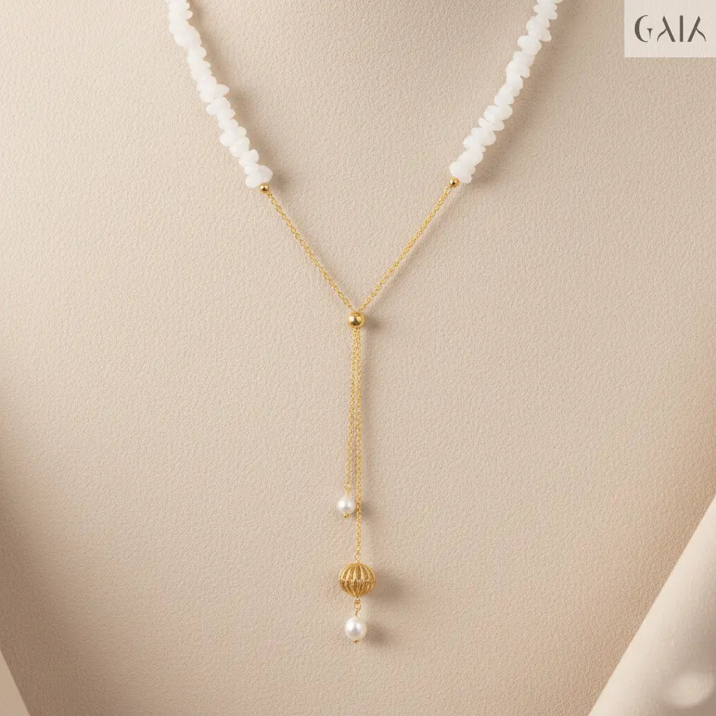 White Moonstone Necklace GAIA  Necklace GAIA
