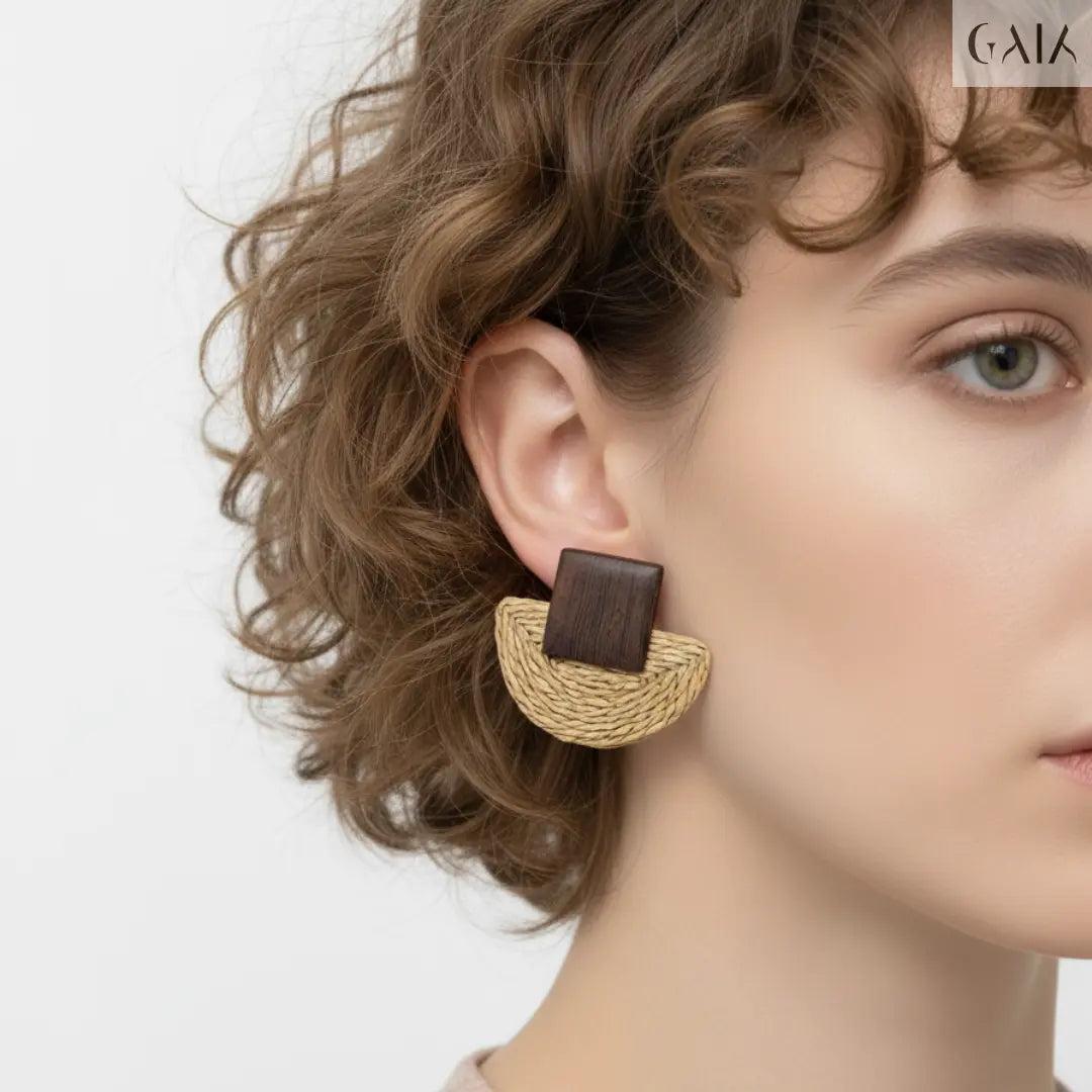 Woden Earrings Jewelry Designers  Earing GAIA