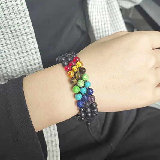 Triple Layer 7 Chakra Bracelet