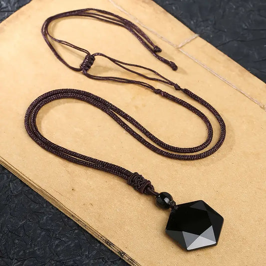 Natural Black Obsidian Necklace