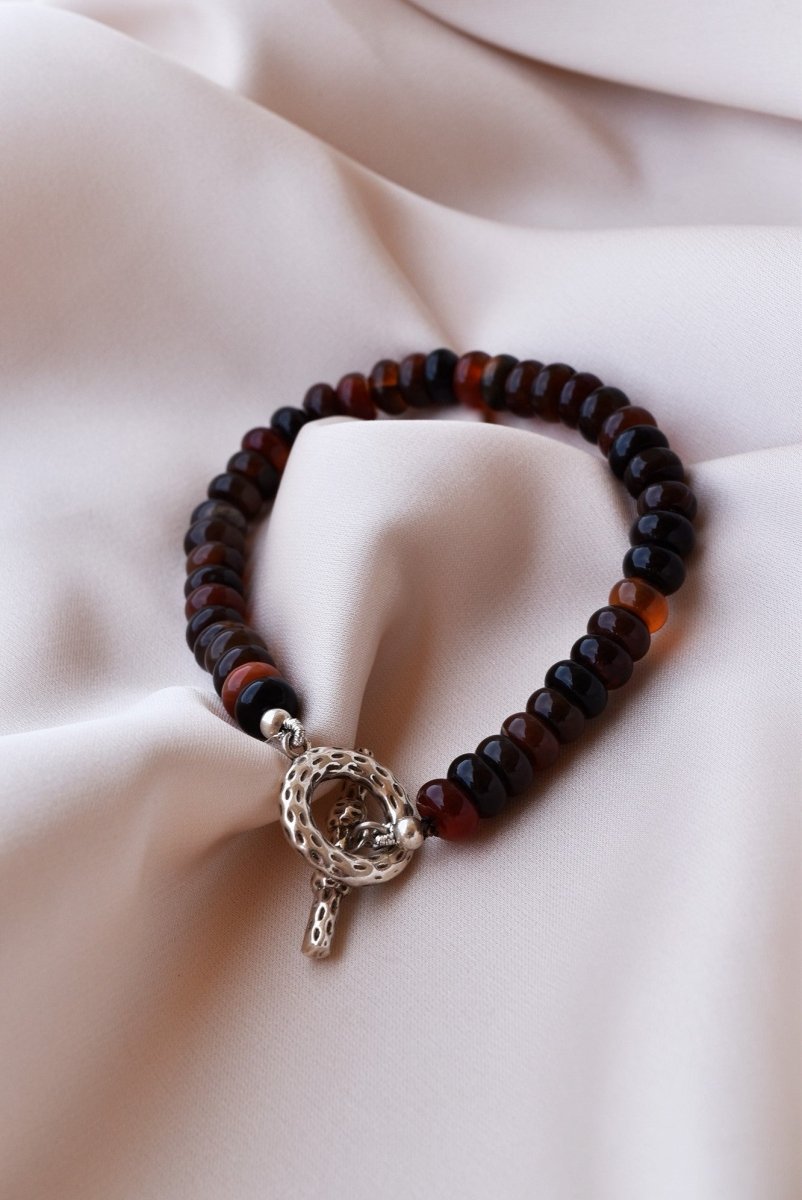 Black agate stone bracelet - GAIA