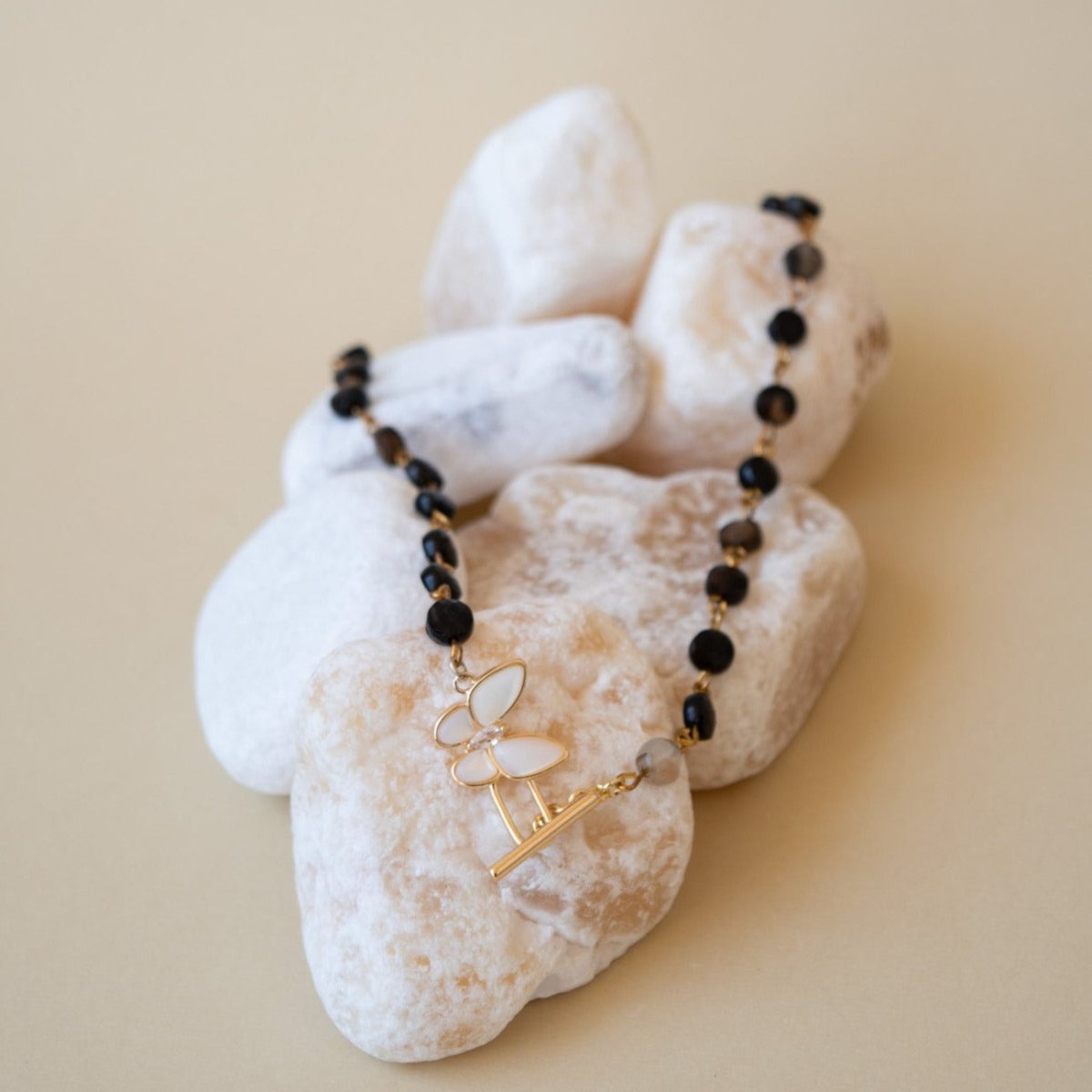 Black Agates Onyx batterfly Chocker - GAIA