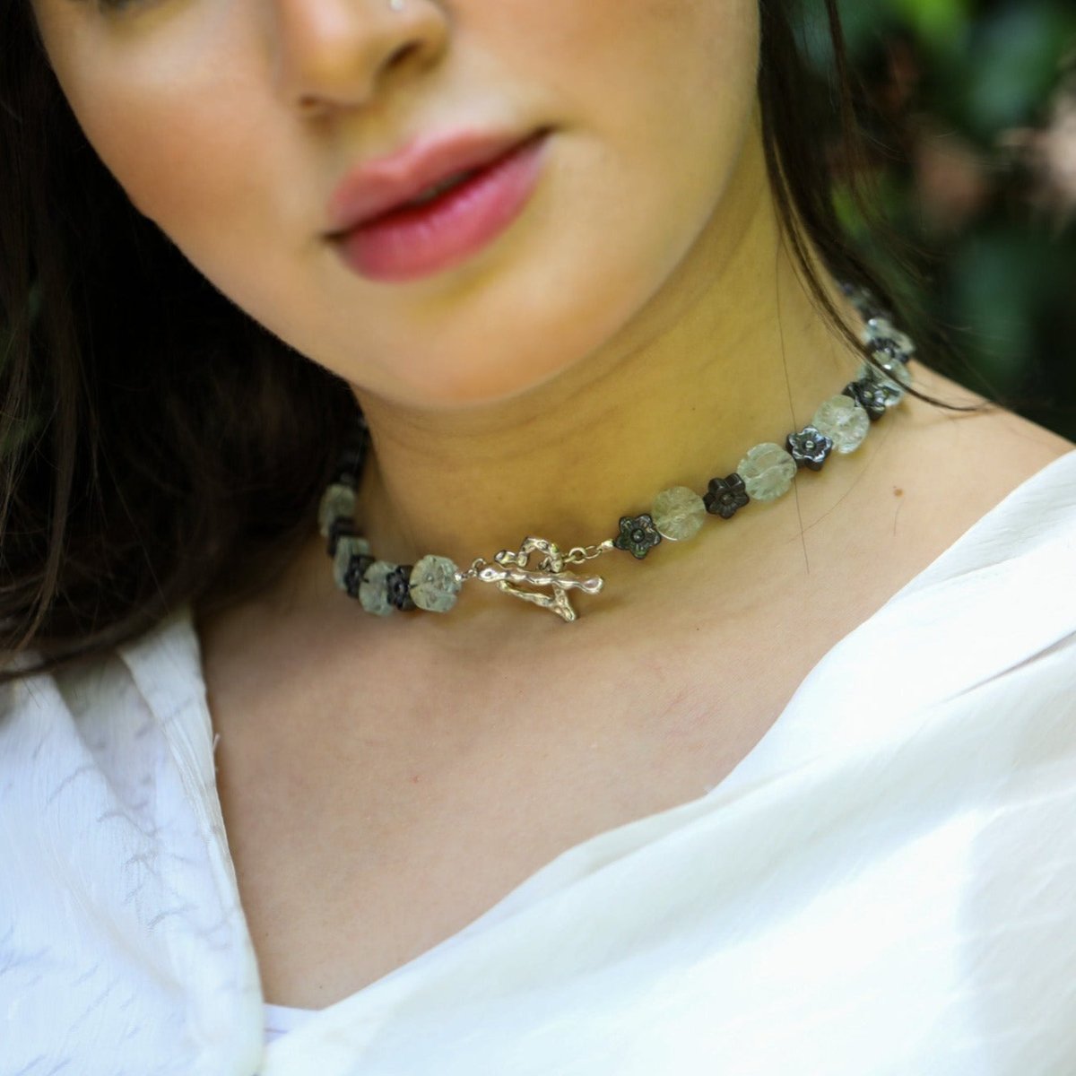 Black Hematite & quartz crystal necklace - Necklaces - GAIA