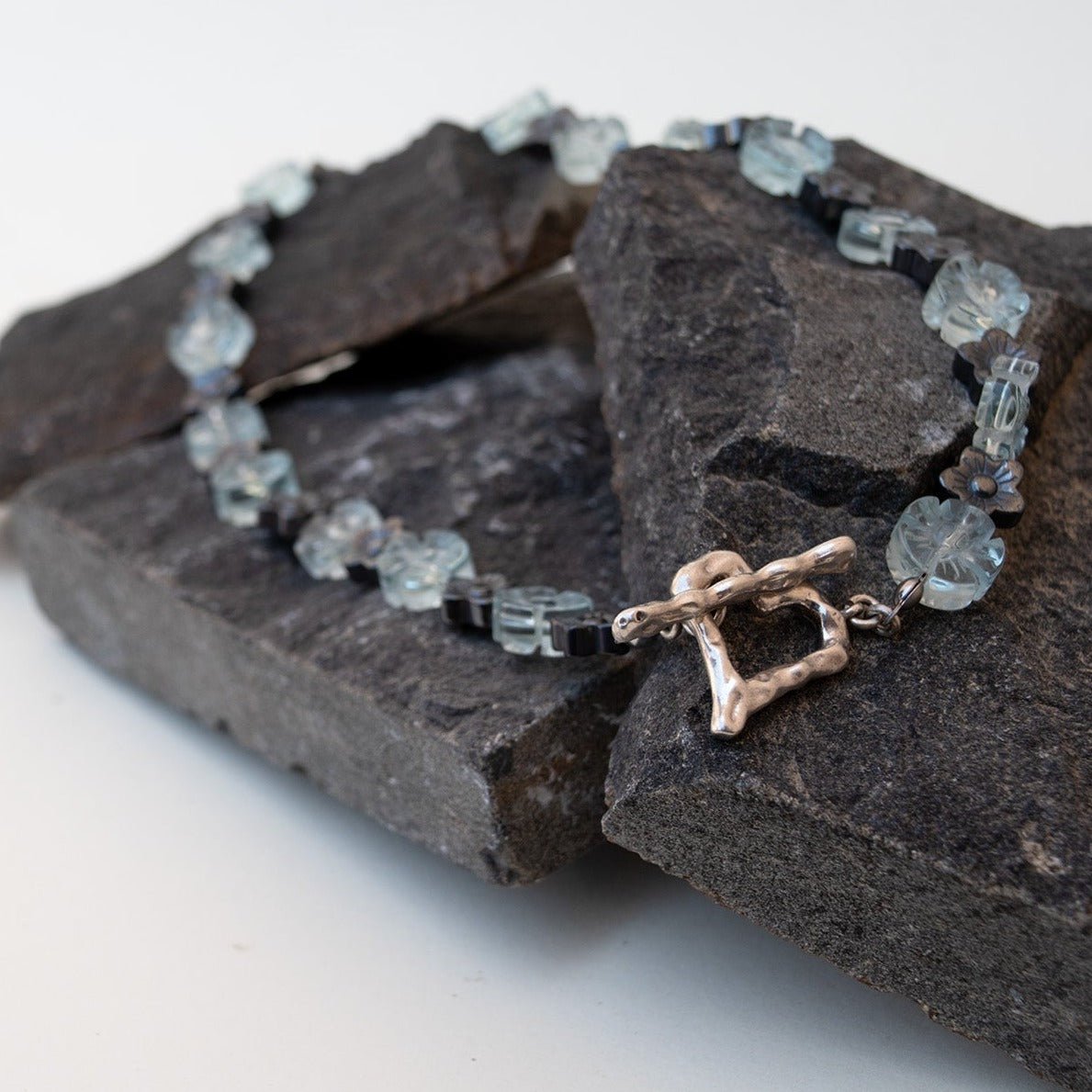 Black Hematite & quartz crystal necklace - Necklaces - GAIA