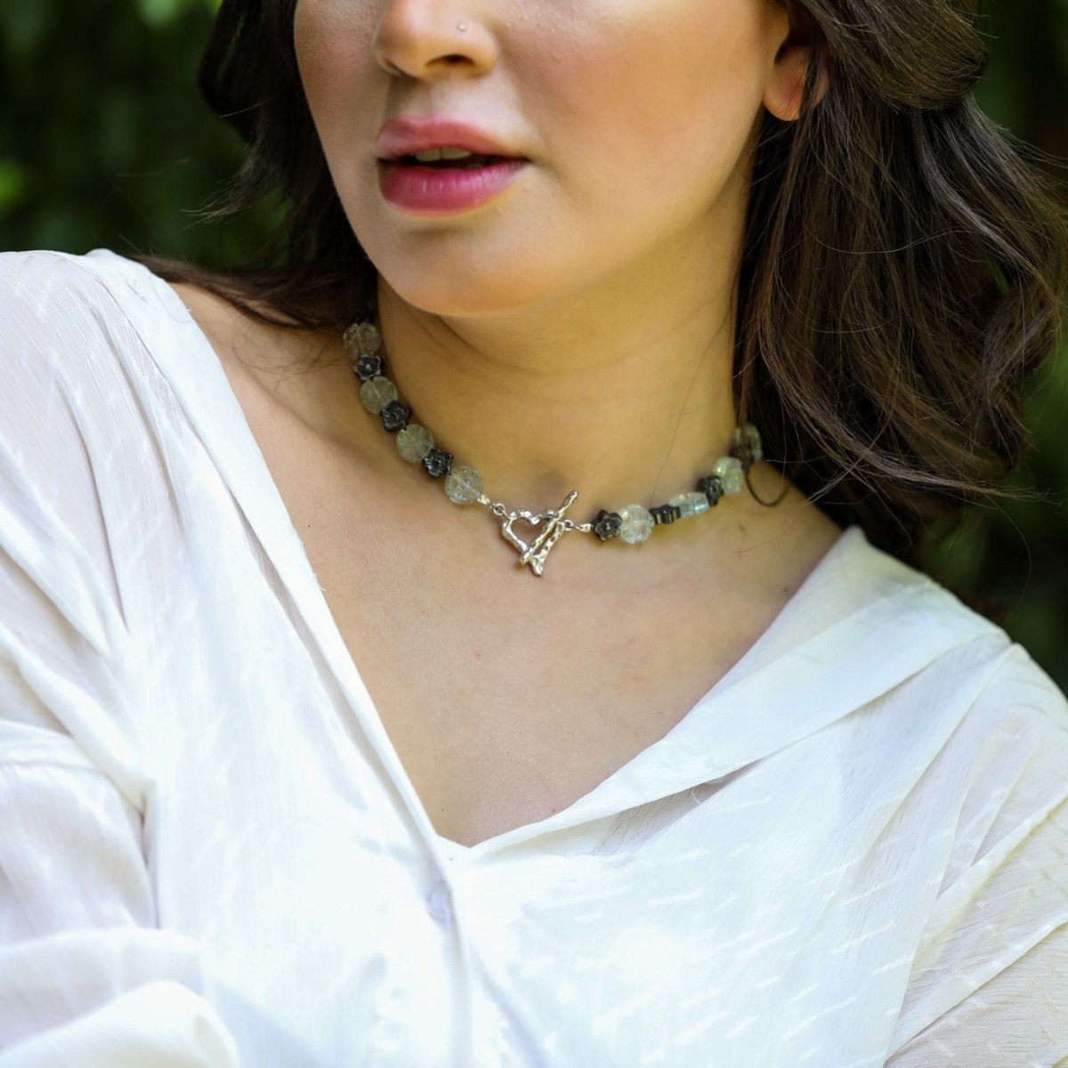 Black Hematite & quartz crystal necklace - Necklaces - GAIA