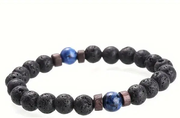 Lava & Lapis Lazuli Bracelet