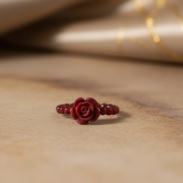 Natural Garnet Bead Ring GAIA 599.99 Rings GAIA