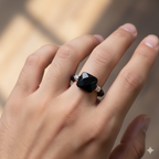 black pearl with onyx ring GAIA  Rings GAIA