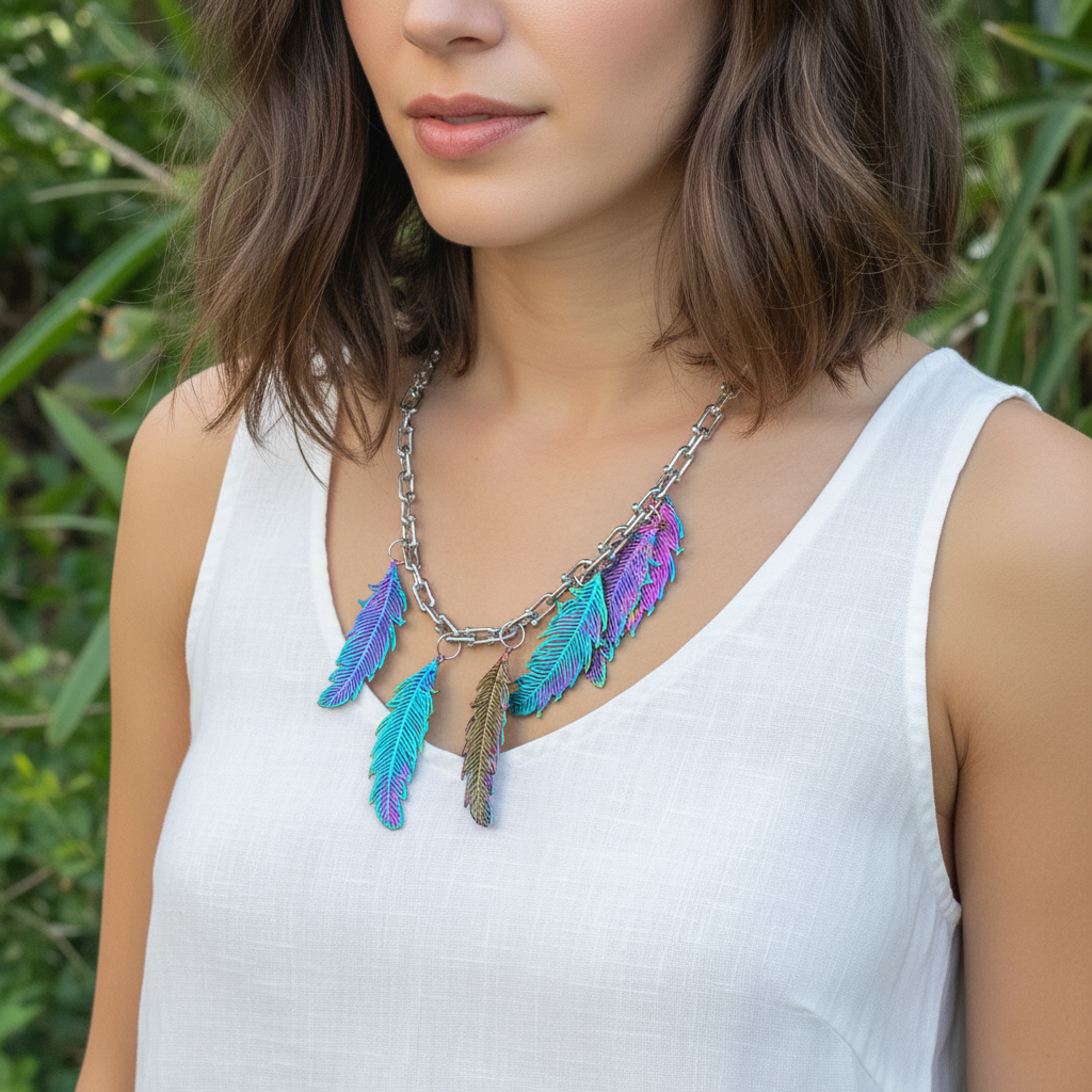 Feathers Necklace GAIA  Necklace GAIA