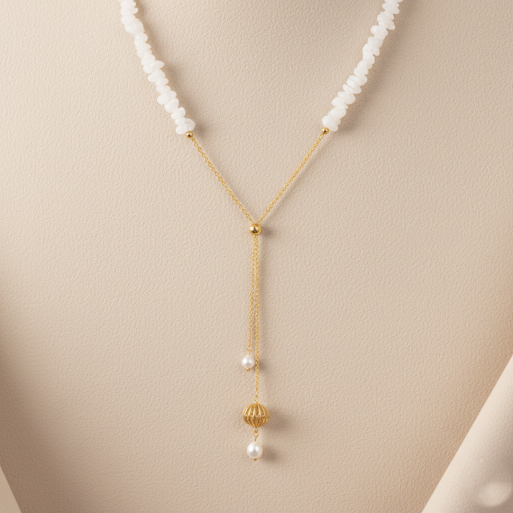 White Moonstone Necklace GAIA  Necklace GAIA