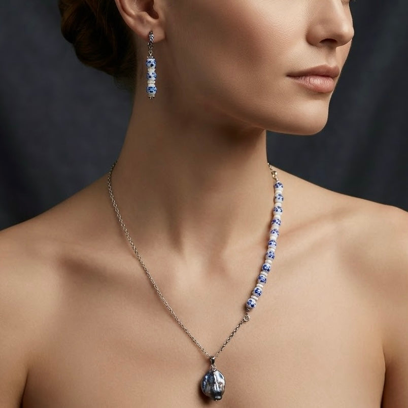 Cobalt Azure Pearl Set