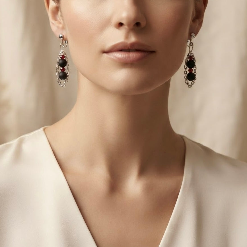 Crimson Matrix Earring